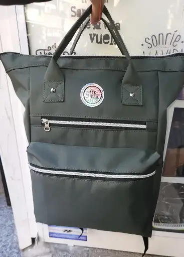 mochila impermeable tipo boca de pez verde oscuro